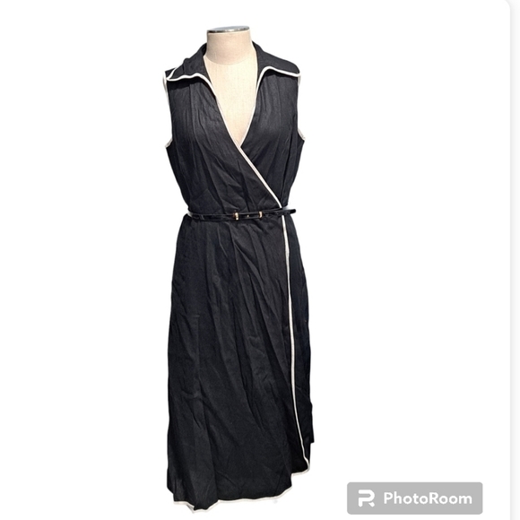 MJ Collection 100% linen wrap dress size 14 - Picture 3 of 5